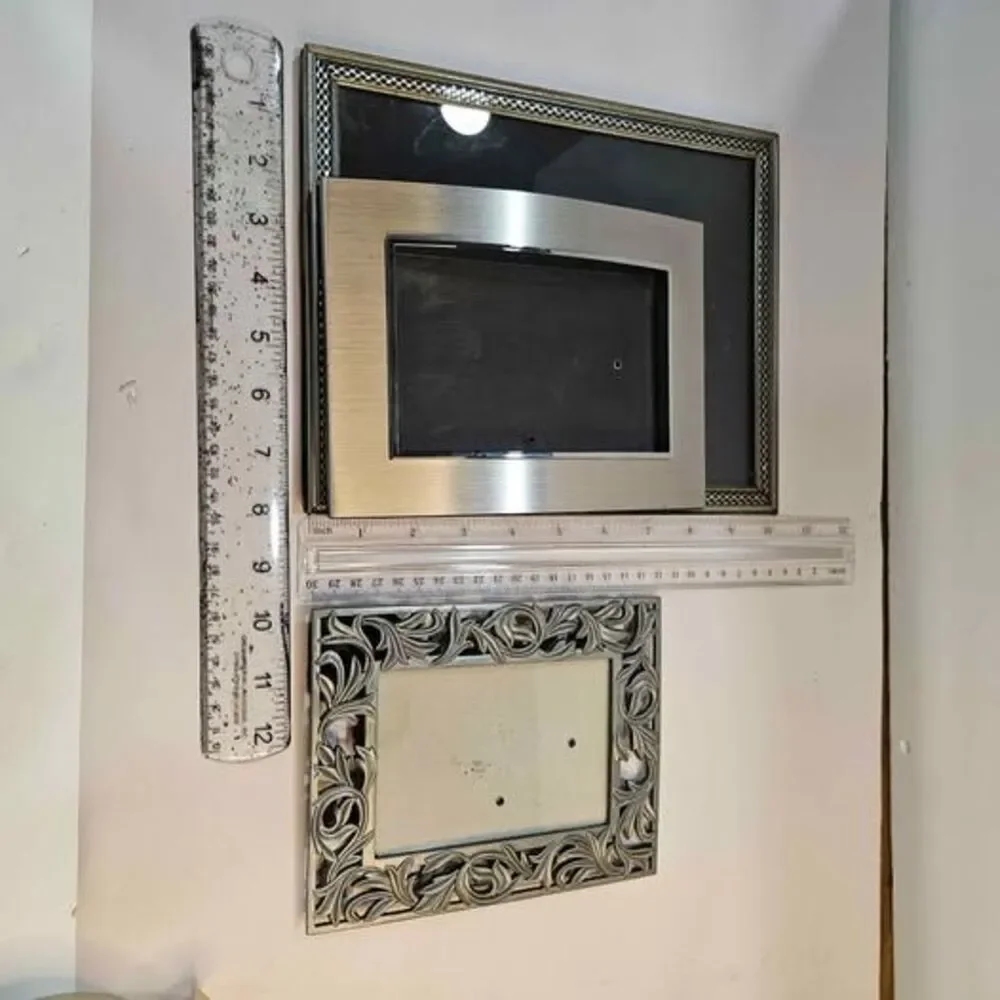 Assorted Silver Metal Picture Frames - Set of 3